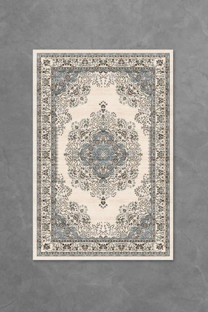 Blueveil Medallion Floor Mat | Polyfibre Cashmere - The Carpetier™