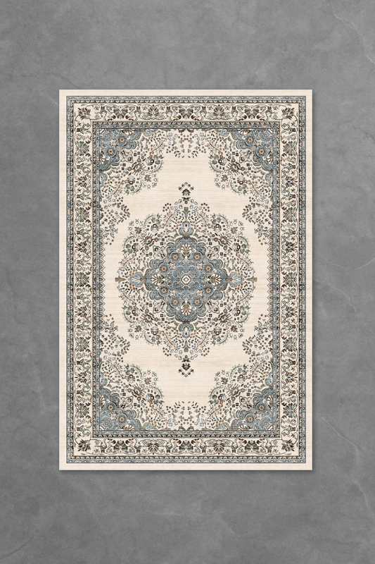 Blueveil Medallion Floor Mat | Polyfibre Cashmere - The Carpetier™