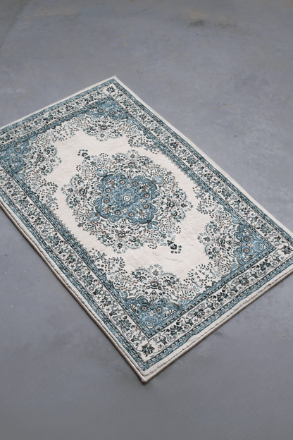 Blueveil Medallion Floor Mat | Polyfibre Cashmere - The Carpetier™