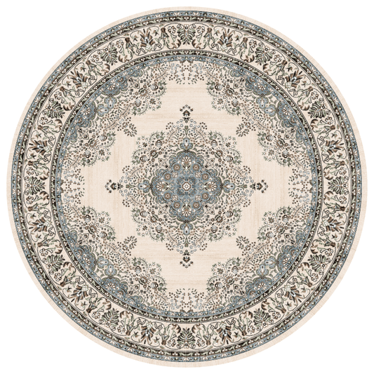 Blueveil Medallion Round Carpet | Polyfibre Cashmere - The Carpetier™
