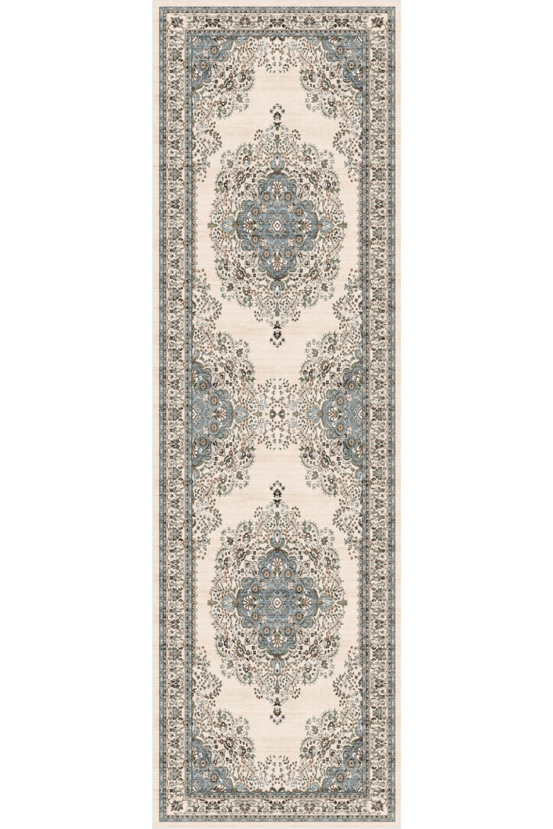 Blueveil Medallion Runner | Polyfibre Cashmere - The Carpetier™