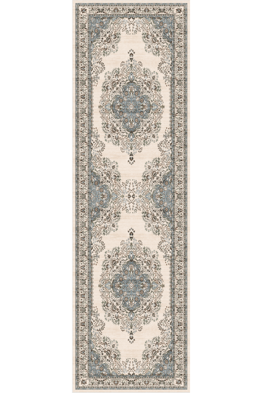 Blueveil Medallion Runner | Polyfibre Cashmere - The Carpetier™