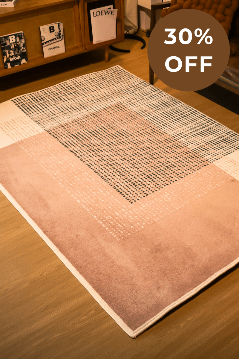 Blush Grid Carpet | Wilton Dyed Series - The Carpetier™