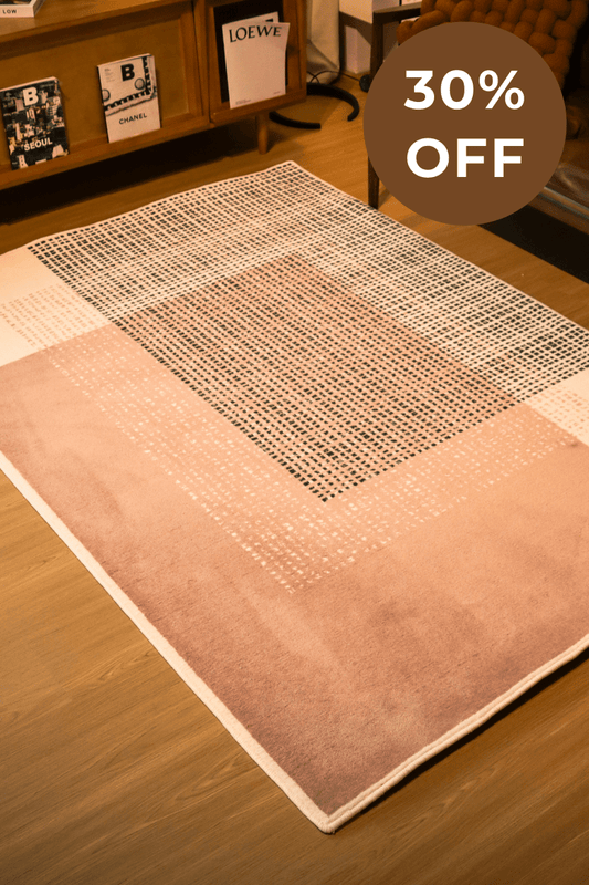 Blush Grid Carpet | Wilton Dyed Series - The Carpetier™
