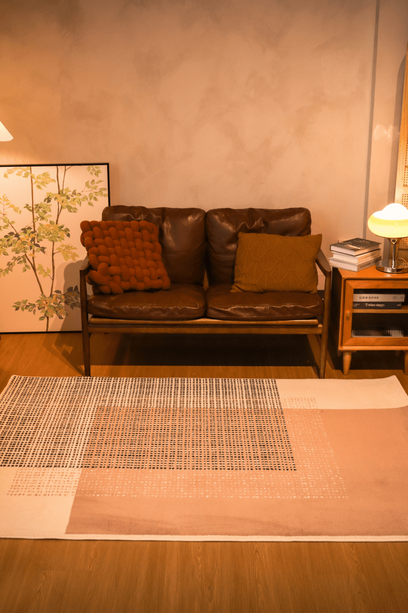 Blush Grid Carpet | Wilton Dyed Series - The Carpetier™