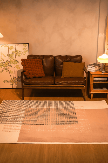 Blush Grid Carpet | Wilton Dyed Series - The Carpetier™