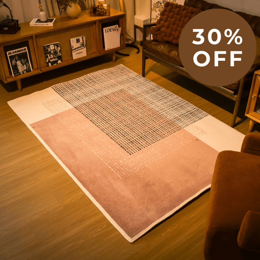 Blush Grid Carpet | Wilton Dyed Series - The Carpetier™
