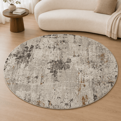 Charcoal Bronze Round Carpet | Polyfibre Cashmere - The Carpetier™