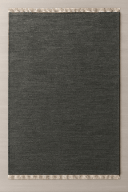 Coal | New Zealand Wool Handloomed With Tassels - The Carpetier™