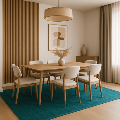 Cobalt Teal Carpet | Luxury Wool Handloomed - The Carpetier™