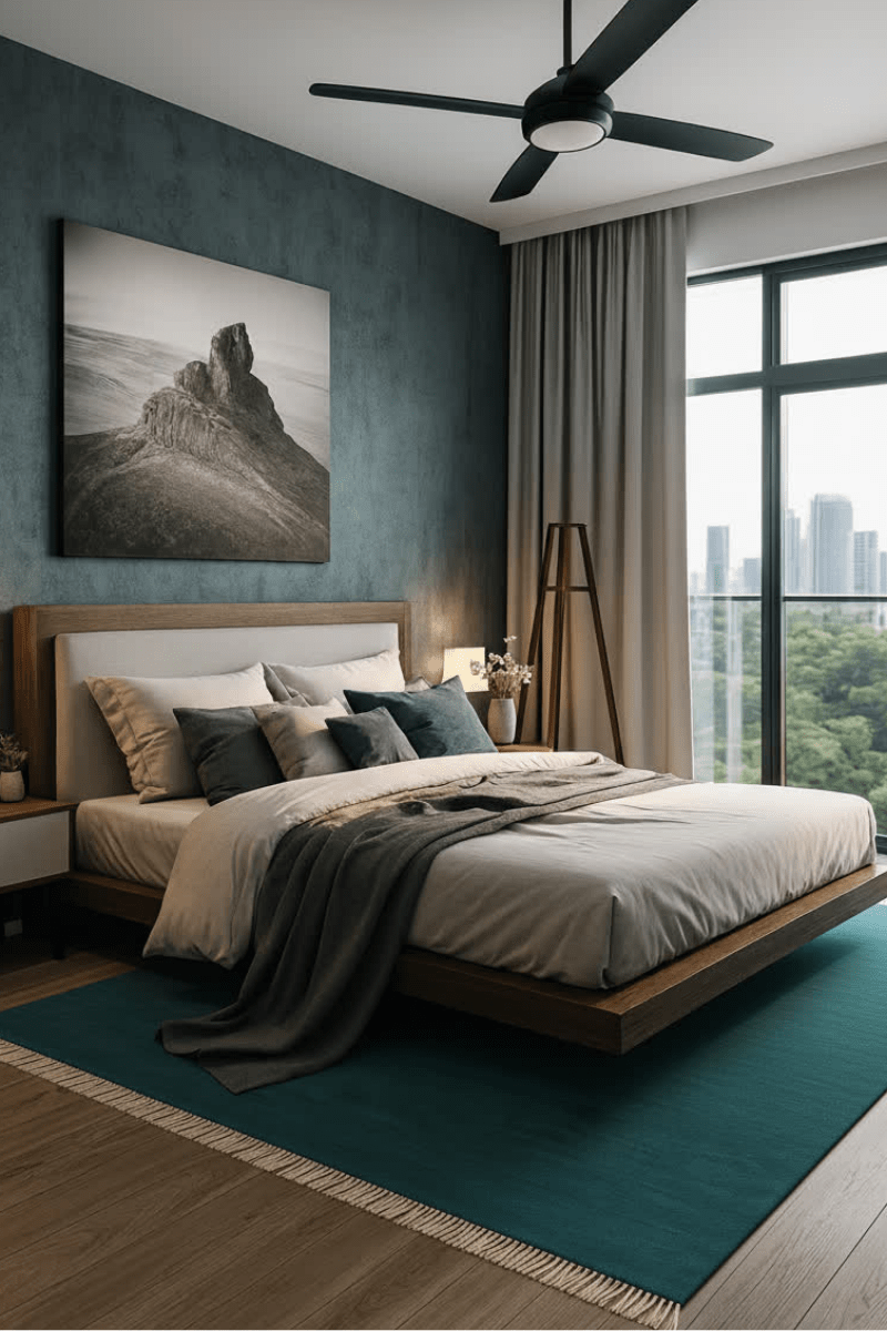 Cobalt Teal | New Zealand Wool Handloomed With Tassels - The Carpetier™