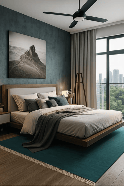 Cobalt Teal | New Zealand Wool Handloomed With Tassels - The Carpetier™