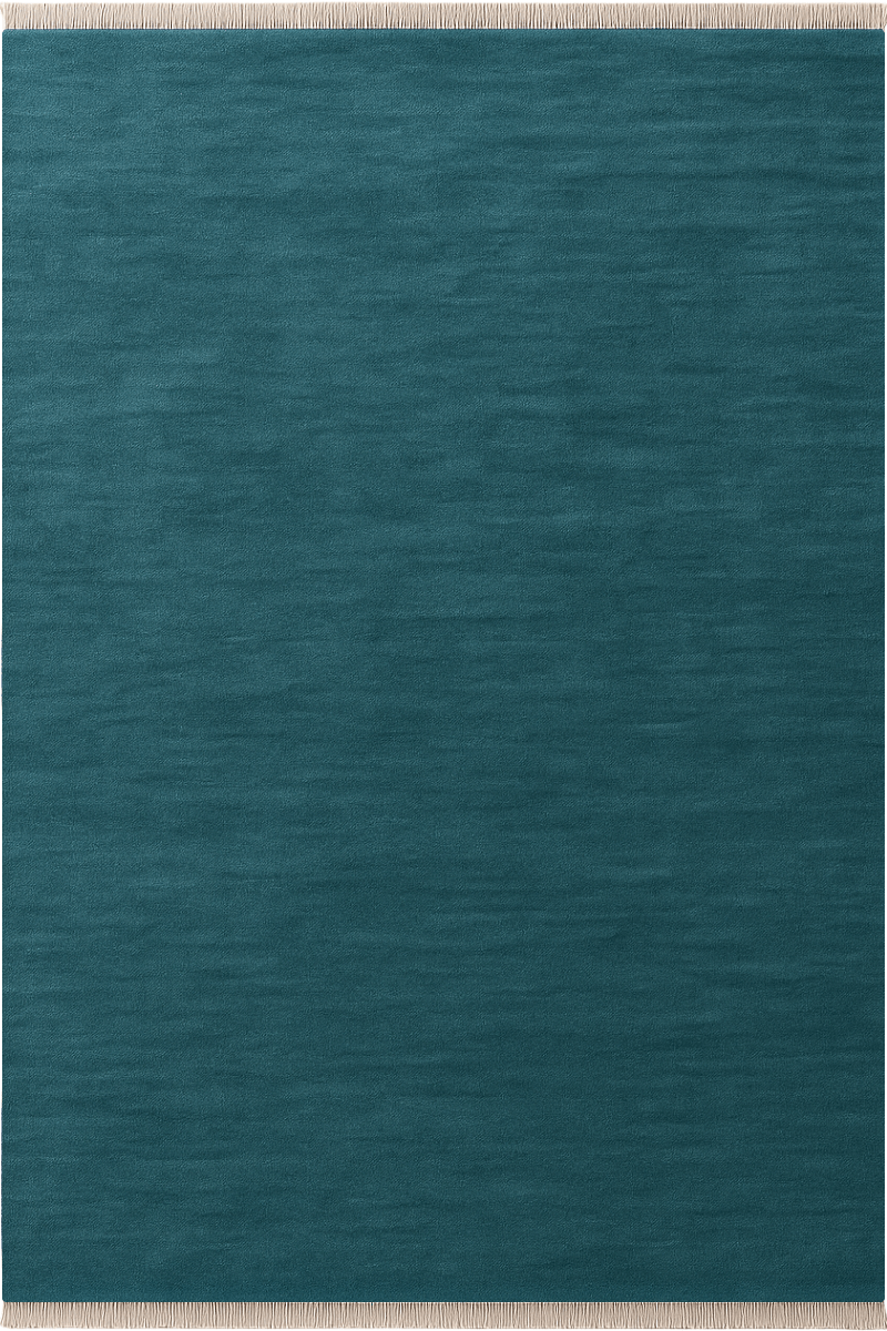 Cobalt Teal | New Zealand Wool Handloomed With Tassels - The Carpetier™