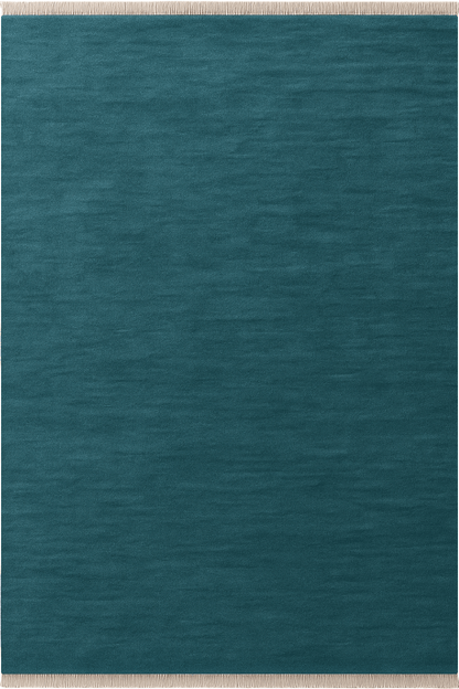 Cobalt Teal | New Zealand Wool Handloomed With Tassels - The Carpetier™