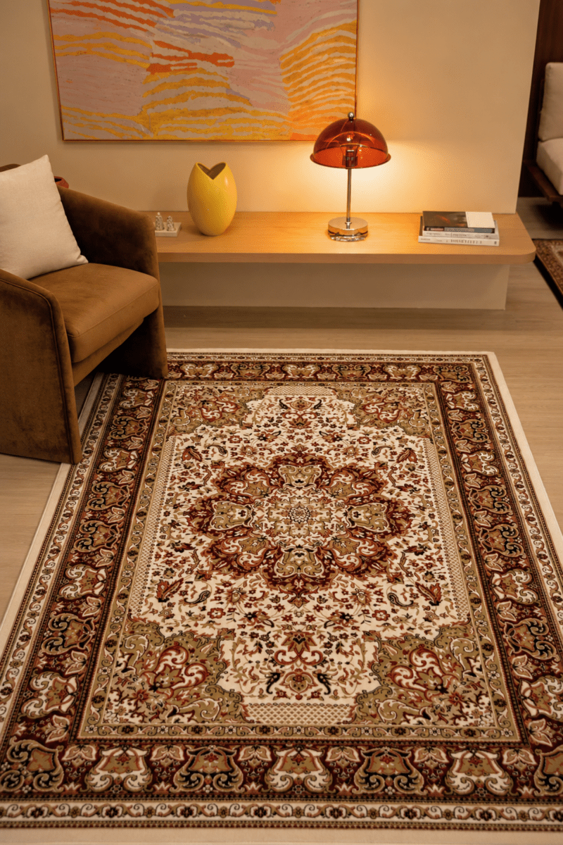 Crimson White Palace Carpet | Ankara | Royal Persian Series - The Carpetier™
