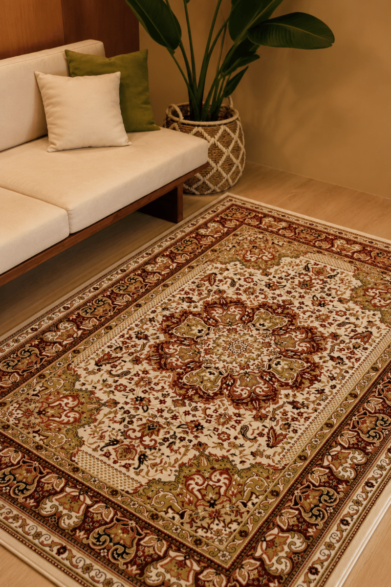 Crimson White Palace Carpet | Ankara | Royal Persian Series - The Carpetier™