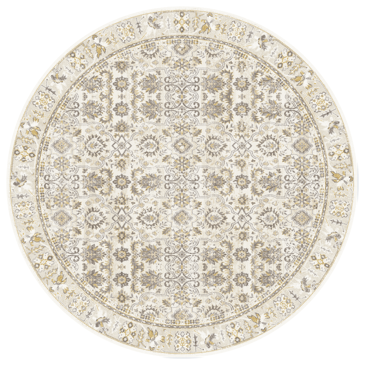 Daffodil Shiraz Round Carpet | Polyfibre Cashmere - The Carpetier™