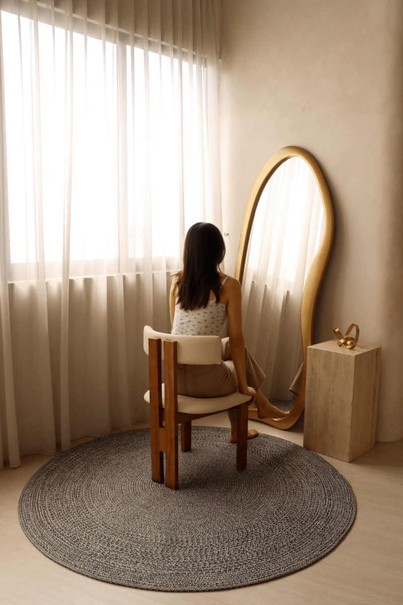 Denim Round Carpet | 100% Nylon | Dual - Sided - The Carpetier™