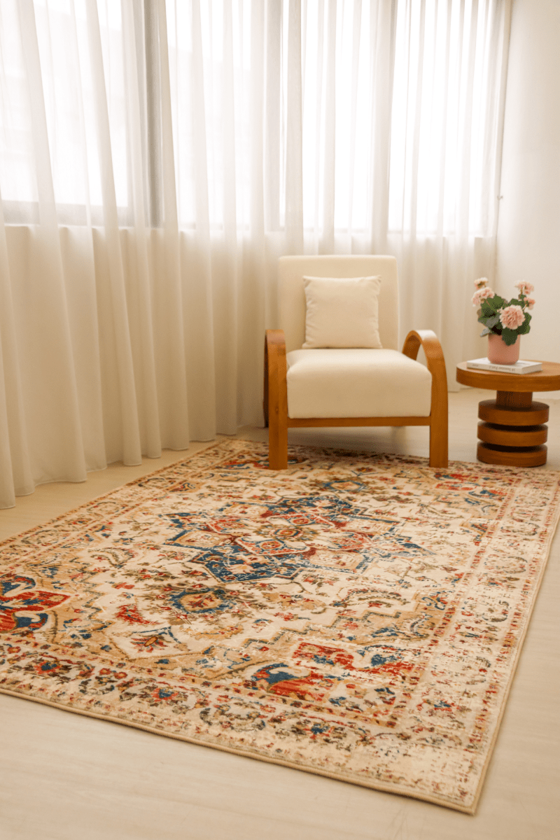 Faded Byzantine Jewel Carpet | Polyfibre Cashmere - The Carpetier™