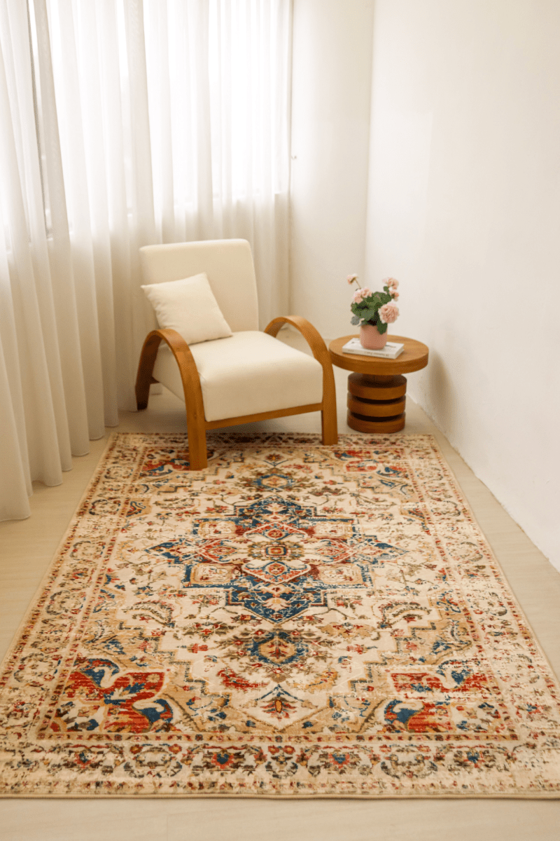 Faded Byzantine Jewel Carpet | Polyfibre Cashmere - The Carpetier™