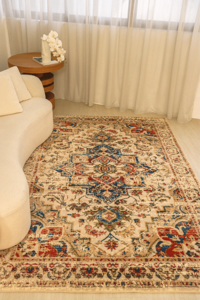 Faded Byzantine Jewel Carpet | Polyfibre Cashmere - The Carpetier™