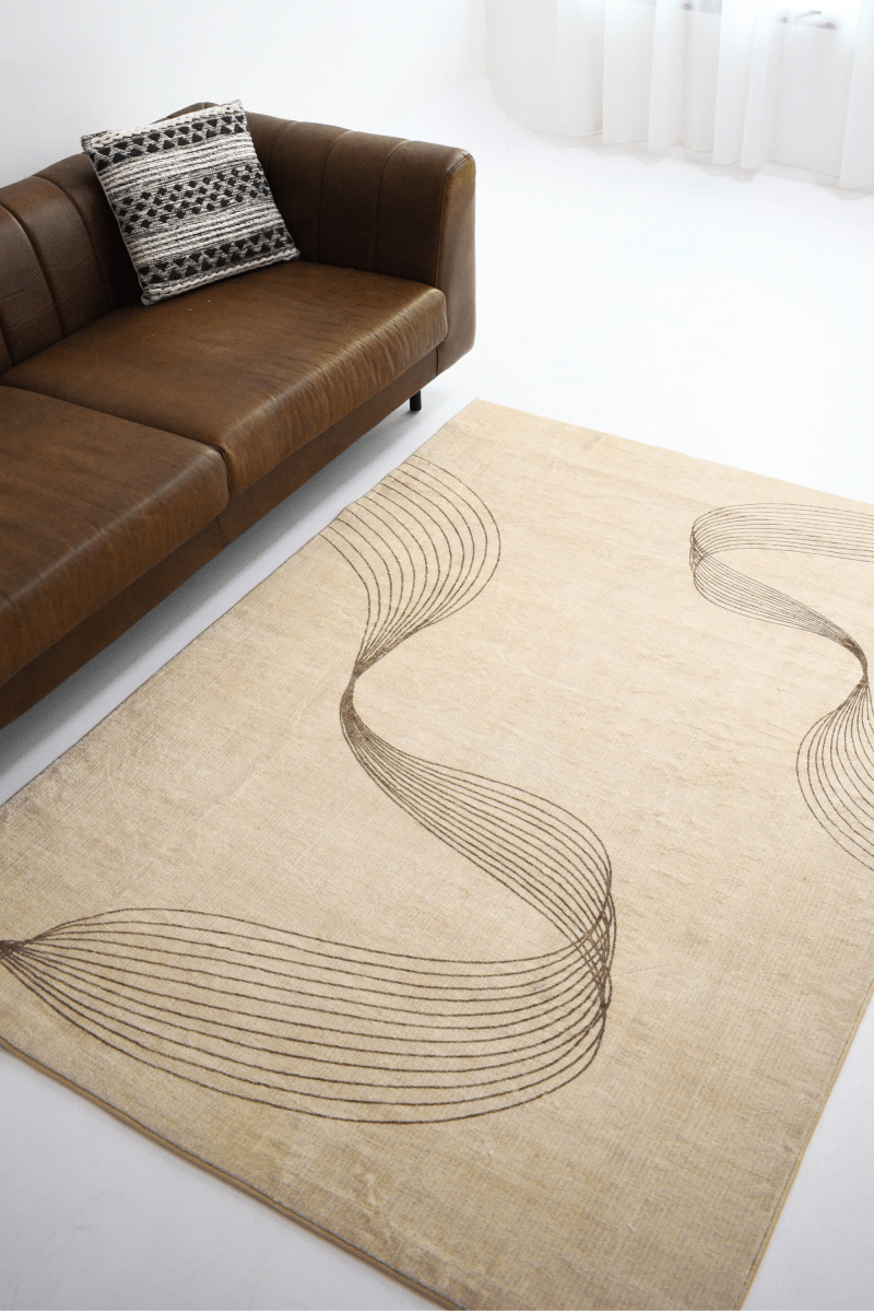 Flowing Lines Carpet | Scandinavian | Polyfibre Cashmere Series - The Carpetier™