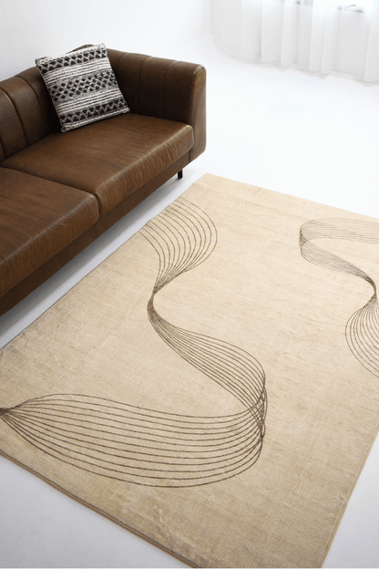 Flowing Lines Carpet | Scandinavian | Polyfibre Cashmere Series - The Carpetier™
