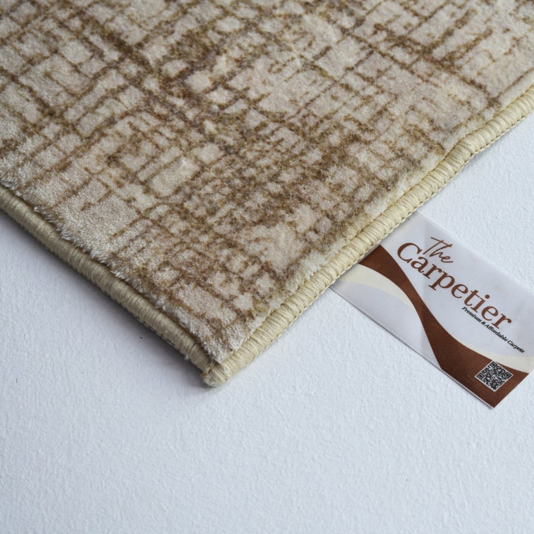 Golden Crosshatch Carpet | Scandinavian | Polyfibre Cashmere Series - The Carpetier™