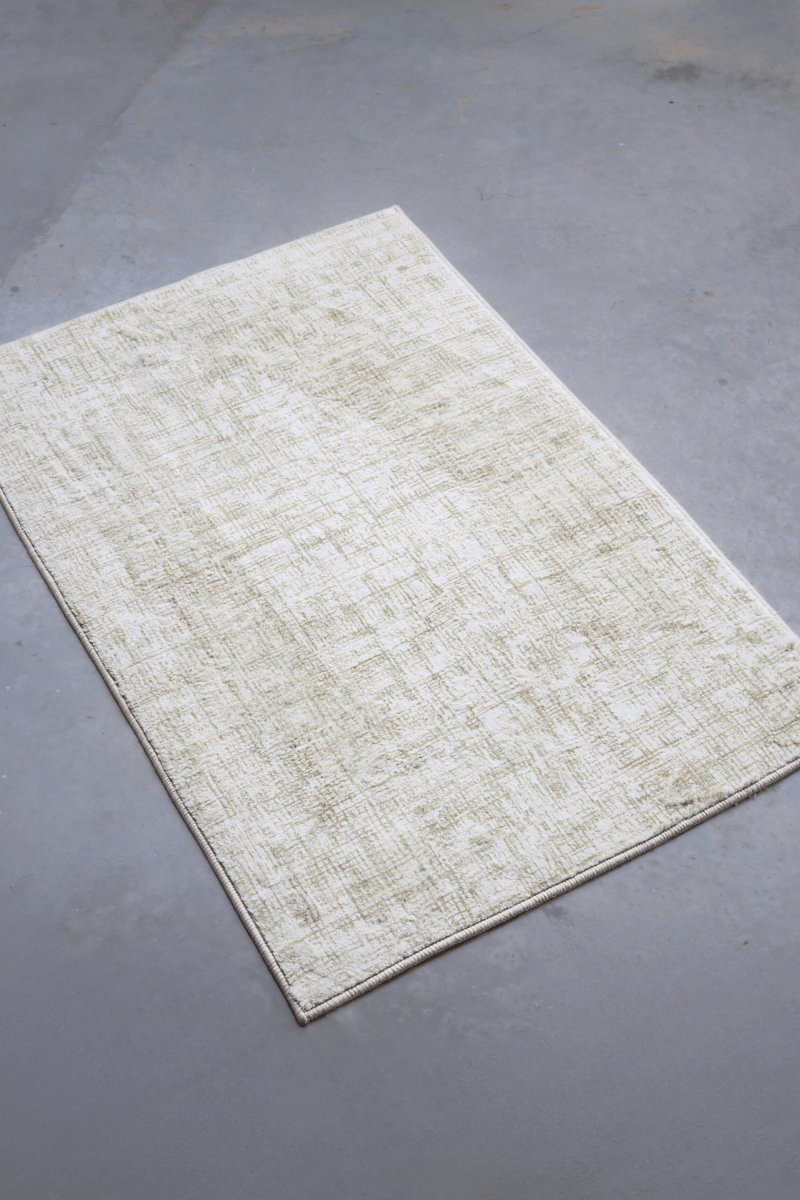 Golden Crosshatch Floor Mat | Polyfibre Cashmere - The Carpetier™