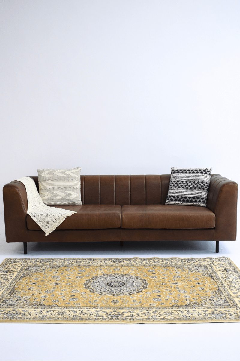 Golden Medallion Carpet | Persian | Polyfibre Cashmere Series - The Carpetier™