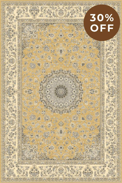 Golden Medallion Carpet | Polyfibre Cashmere - The Carpetier™