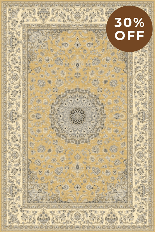 Golden Medallion Carpet | Polyfibre Cashmere - The Carpetier™