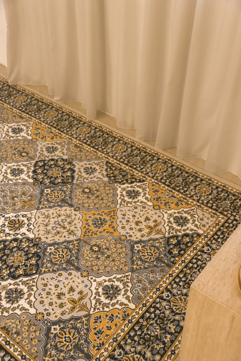 Golden Mosaic Carpet | Polyfibre Cashmere - The Carpetier™
