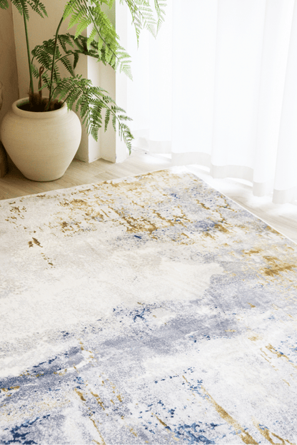 Golden Sapphire Carpet | Modern | Polyfibre Cashmere Series - The Carpetier™