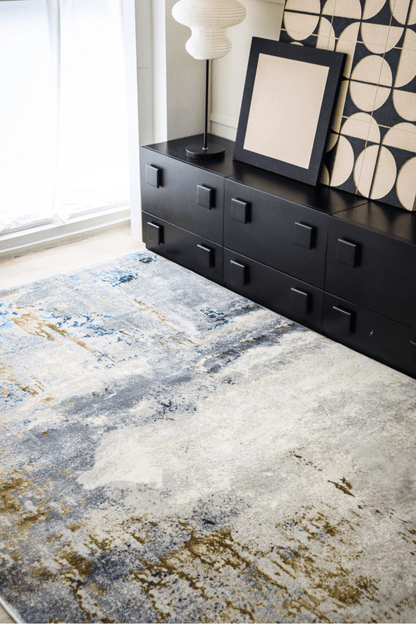 Golden Sapphire Carpet | Modern | Polyfibre Cashmere Series - The Carpetier™