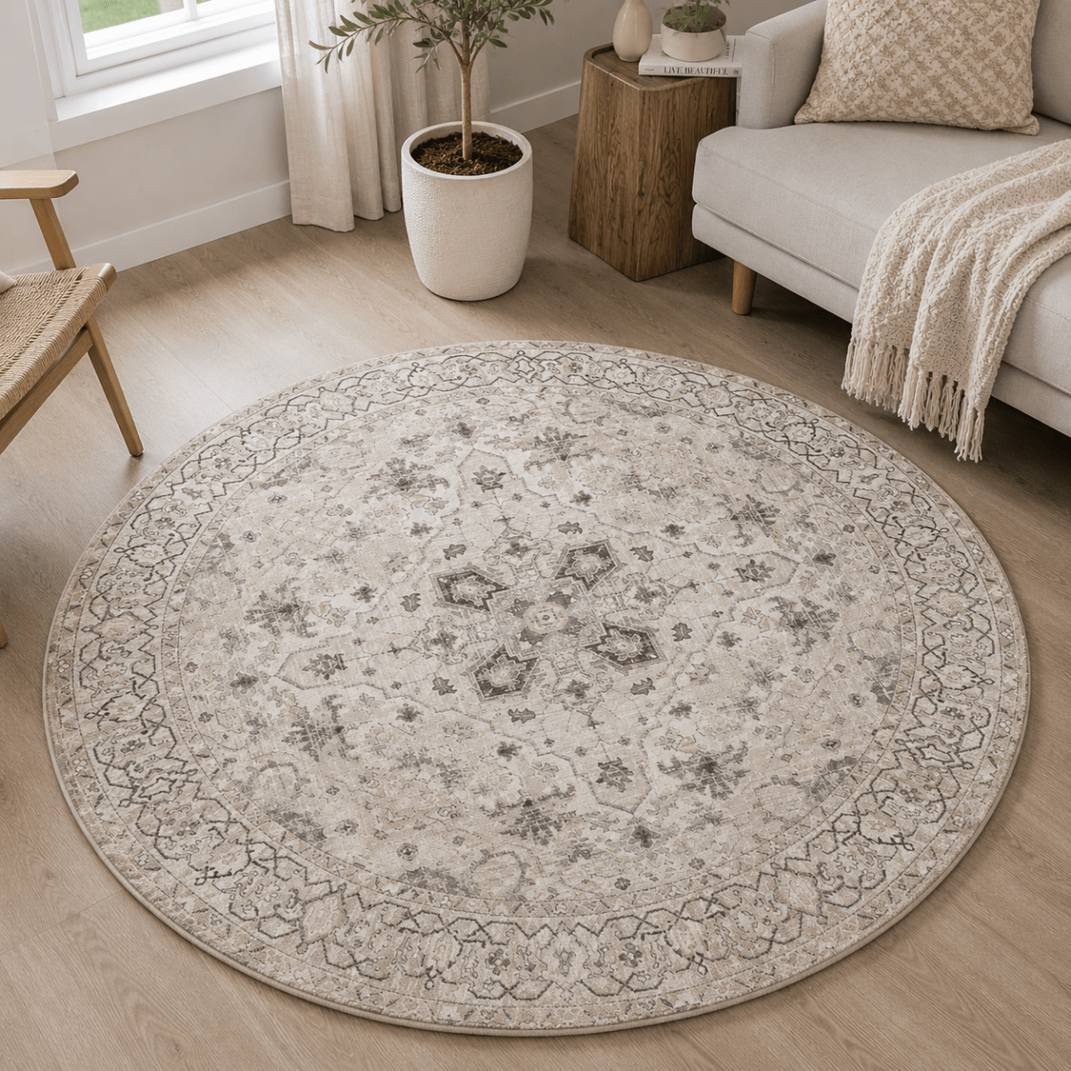 Greystone Heritage Round Carpet | Polyfibre Cashmere - The Carpetier™