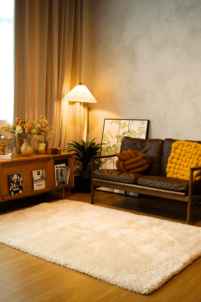 Ivory Cream LuxeFur Carpet | LuxeFur Dyed Series - The Carpetier™