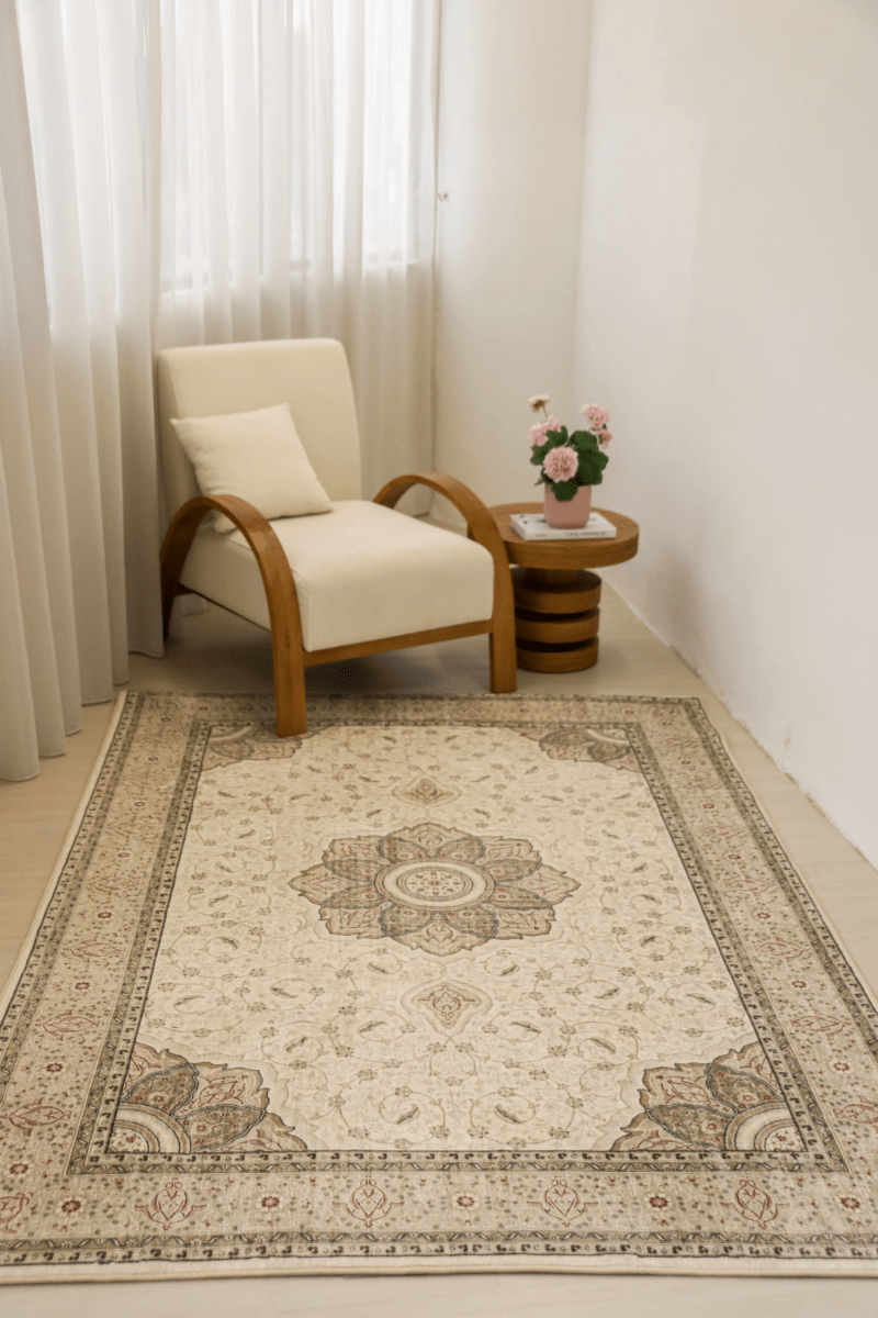 Ivory Palace Carpet | Polyfibre Cashmere - The Carpetier™