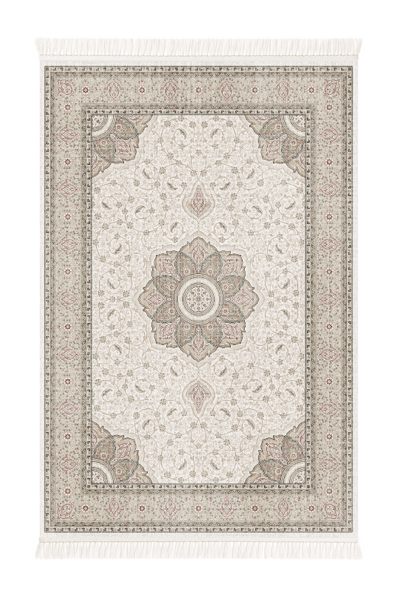 Ivory Palace Prayer Mat | Polyfibre Cashmere - The Carpetier™