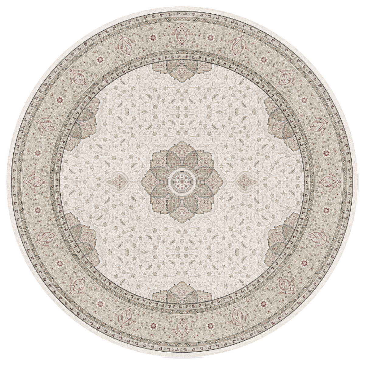 Ivory Palace Round Carpet | Polyfibre Cashmere - The Carpetier™