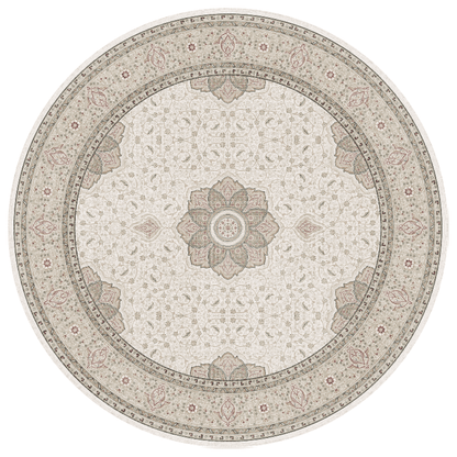 Ivory Palace Round Carpet | Polyfibre Cashmere - The Carpetier™