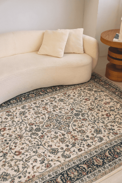 Ivory Roselia Carpet | Polyfibre Cashmere - The Carpetier™