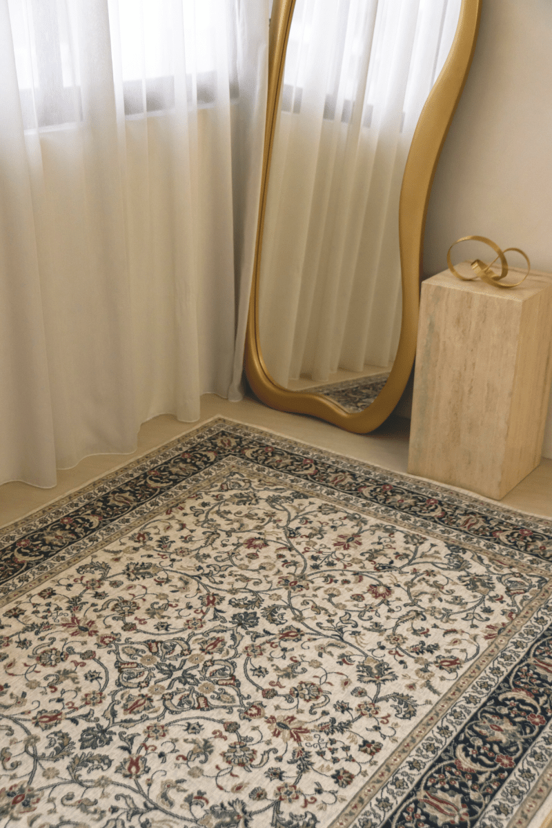 Ivory Roselia Carpet | Polyfibre Cashmere - The Carpetier™