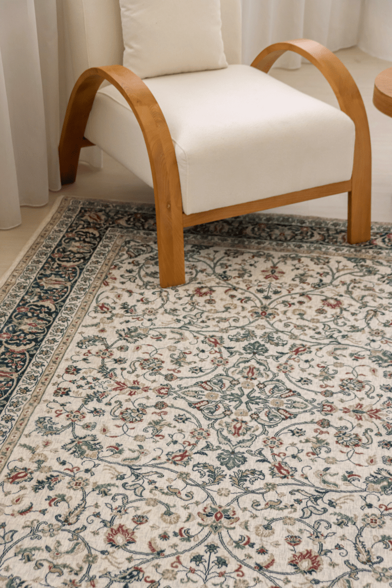 Ivory Roselia Carpet | Polyfibre Cashmere - The Carpetier™