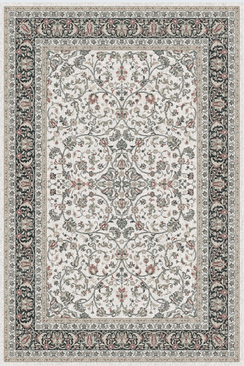 Ivory Roselia Carpet | Polyfibre Cashmere - The Carpetier™