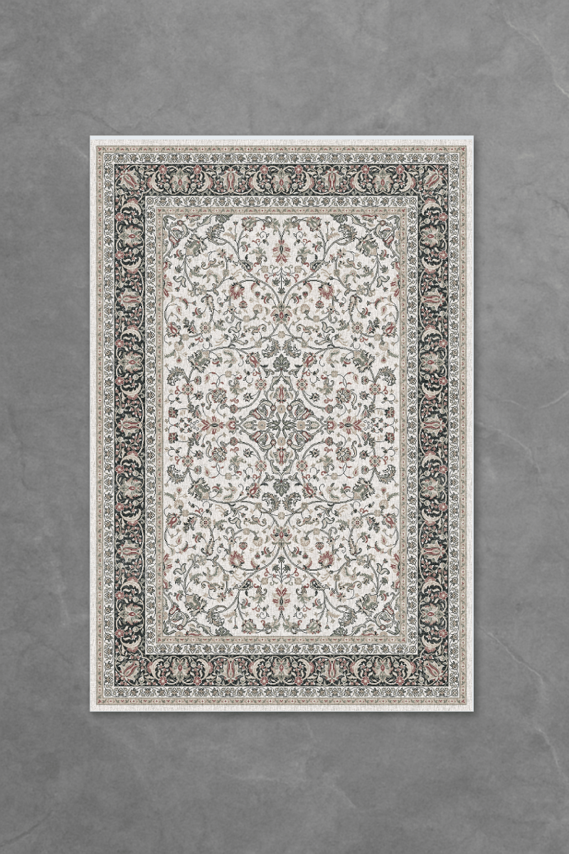 Ivory Roselia Floor Mat | Polyfibre Cashmere - The Carpetier™