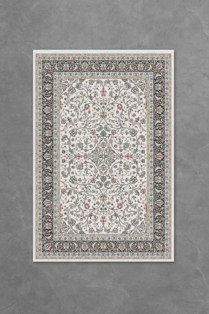 Ivory Roselia Floor Mat | Polyfibre Cashmere - The Carpetier™