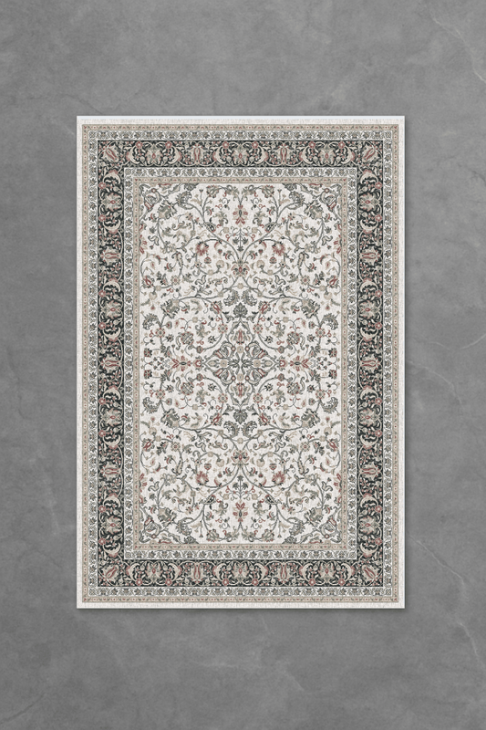Ivory Roselia Floor Mat | Polyfibre Cashmere - The Carpetier™