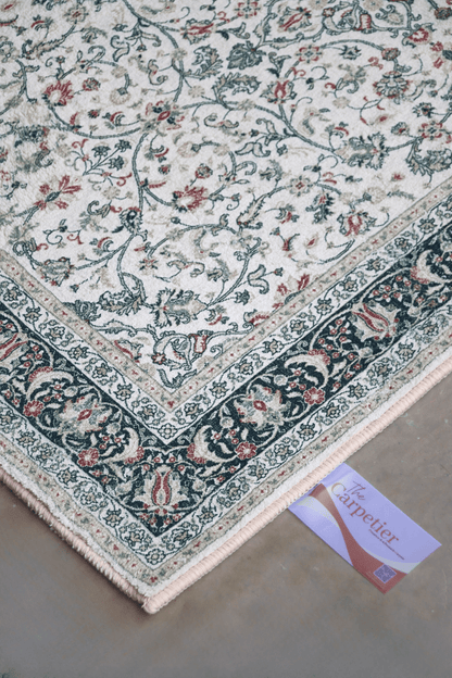 Ivory Roselia Floor Mat | Polyfibre Cashmere - The Carpetier™