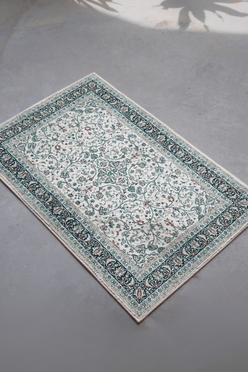 Ivory Roselia Floor Mat | Polyfibre Cashmere - The Carpetier™